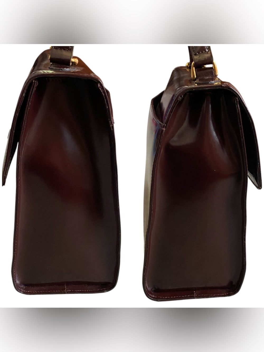 Etienne Aigner vintage top handle burgundy leather satchel - Picture 3 of 9